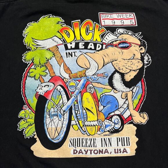 Squeeze In Pub Motorcycle Bar Vintage Bike Week 1995 Daytona FL T-Shirt Lg - Picture 1 of 8